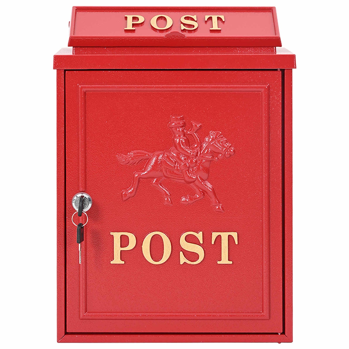 Wandmontierter Briefkasten Rot 29 x 13 x 41 cm Gussaluminium