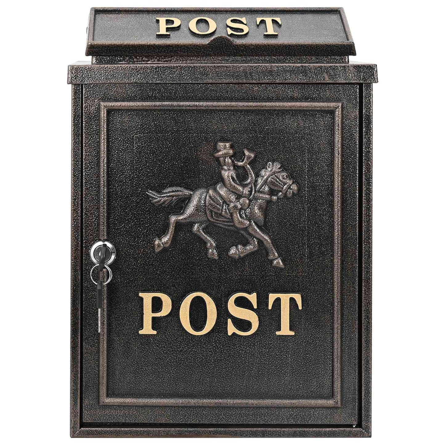 Wandmontierter Briefkasten Bronze 29 x 13 x 41 cm Gussaluminium