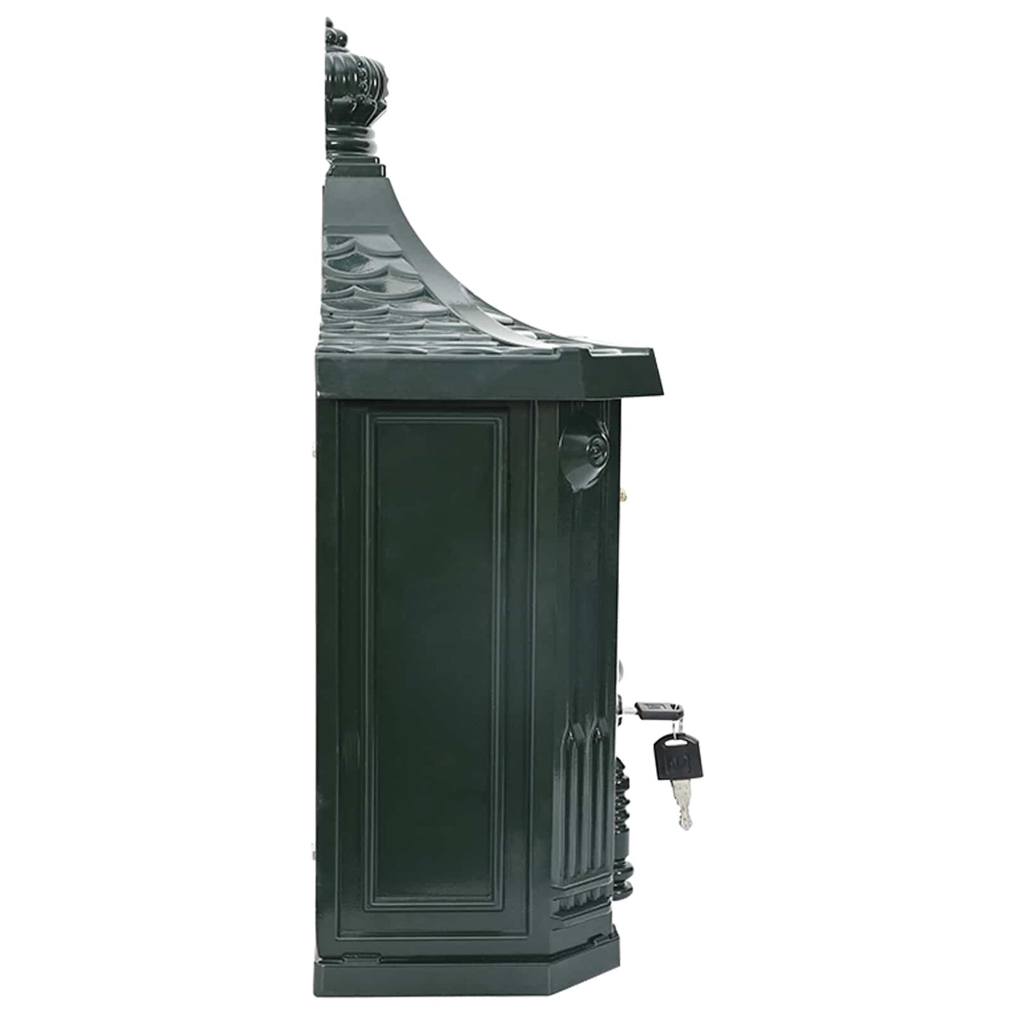 Boîte aux lettres murale verte 40,5 x 16 x 45 cm aluminium moulé