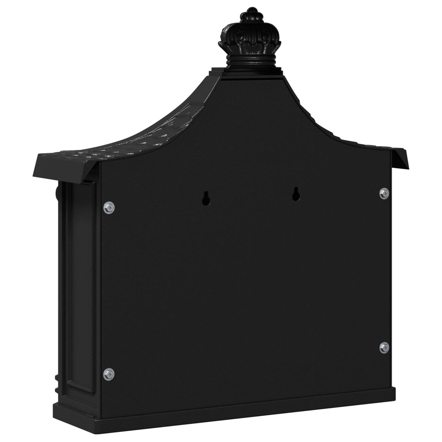 Wall-mounted Letter Box with Door Black 40.5 x 16 x 45 cm
