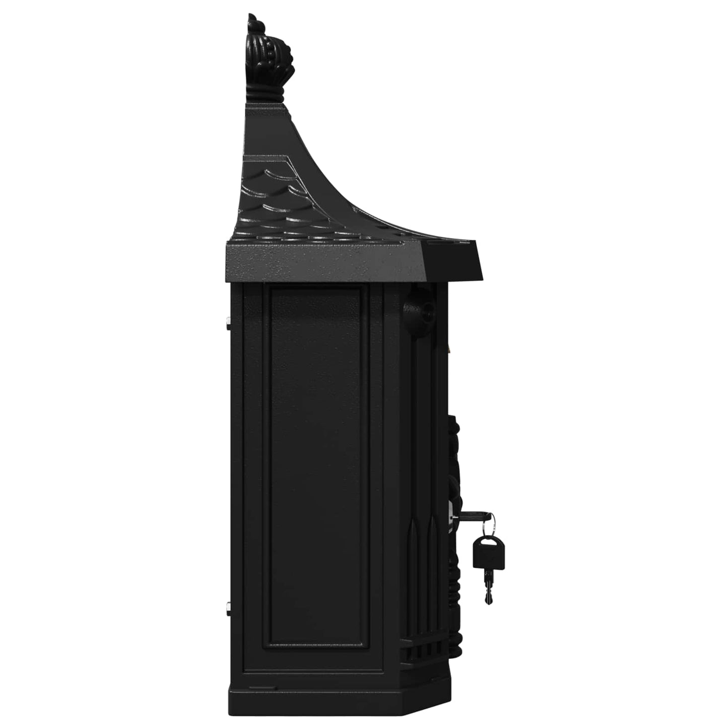 Wall-mounted Letter Box with Door Black 40.5 x 16 x 45 cm