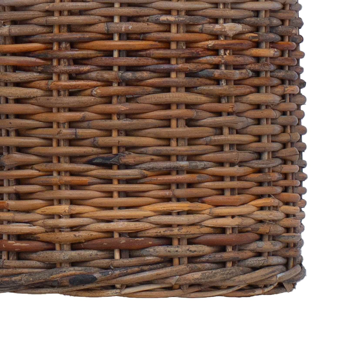 Cache-pots corbeille avec rangement 2 pcs Rotin Lacak marron