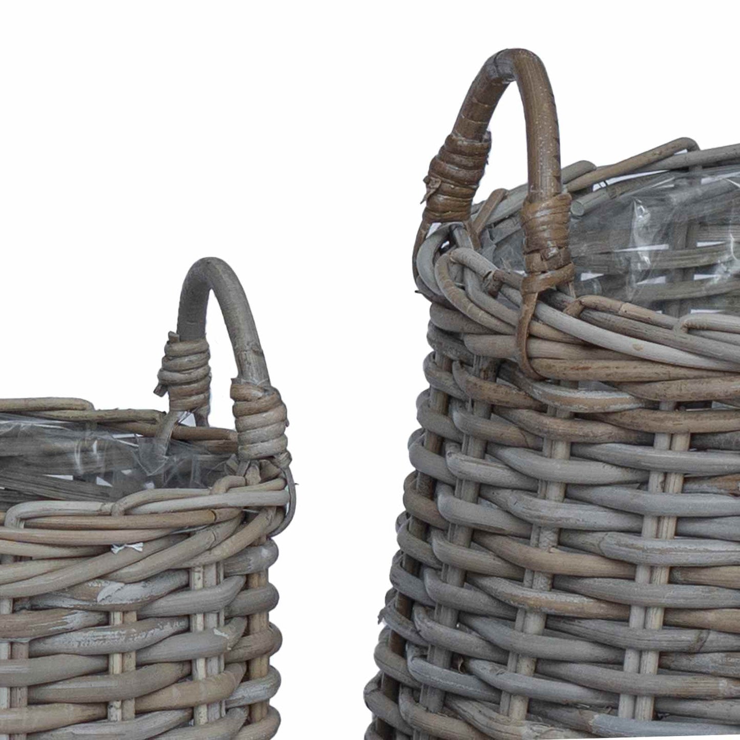 Blumentopf Körbchen mit Speicher 2 pcs Grau Lacak Rattan