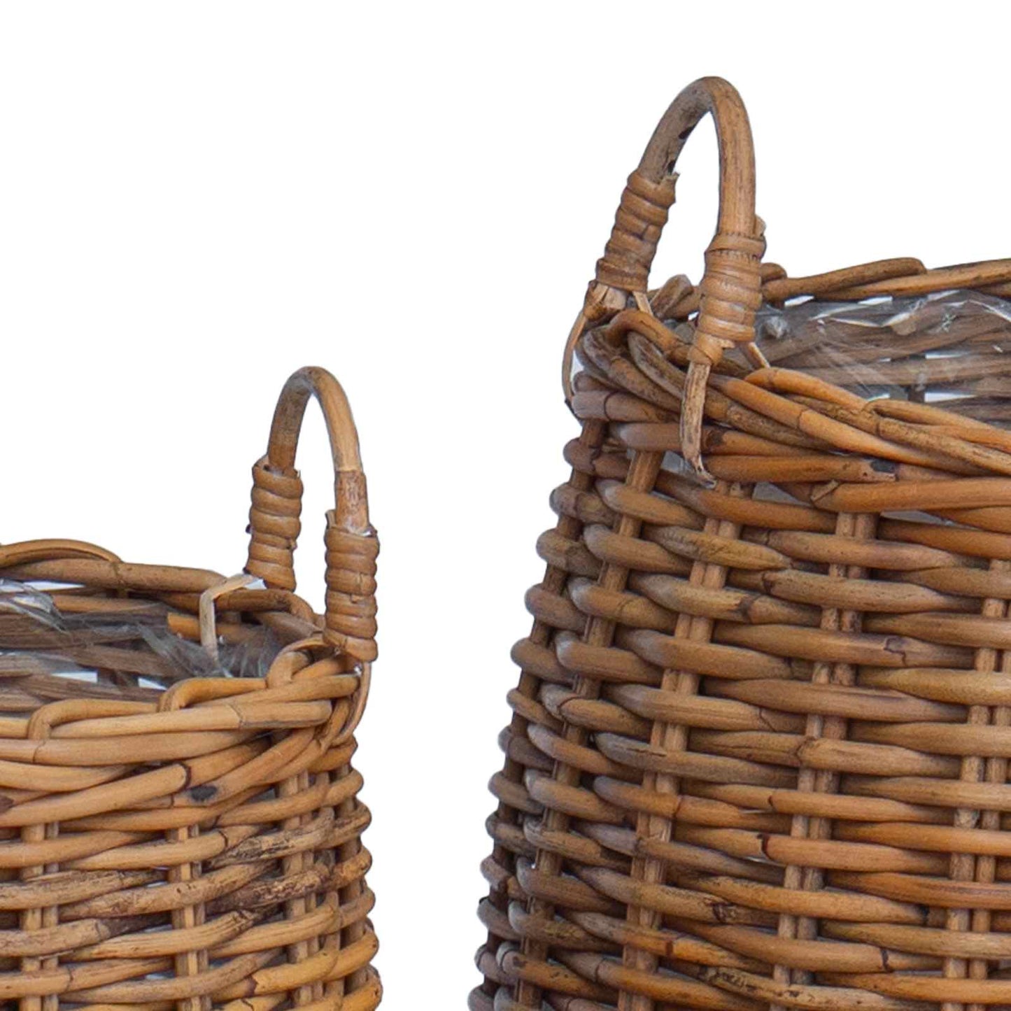 Flower Pot Basket with Storage, 2 pcs, Brown Lacak Rattan