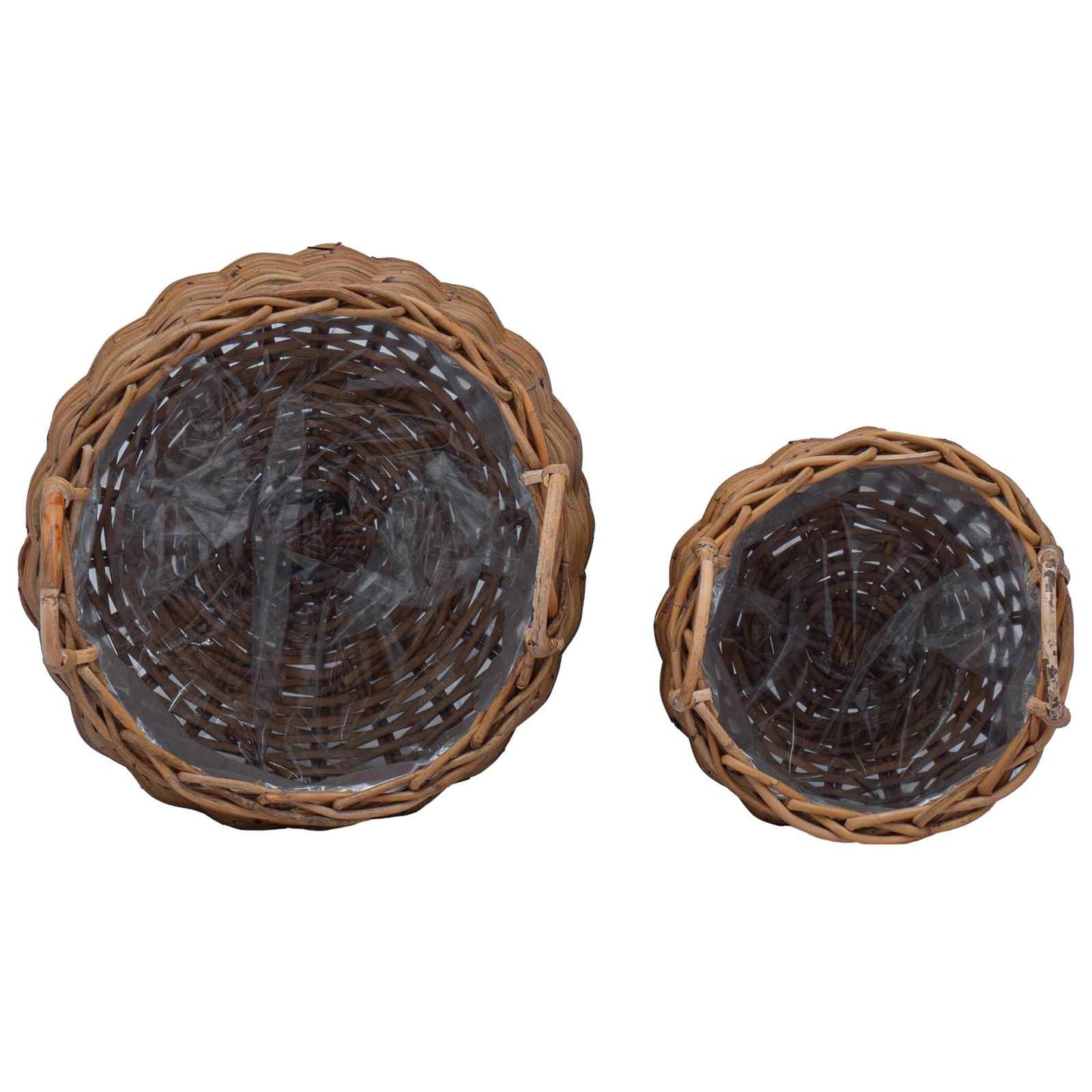 Flower Pot Basket with Storage, 2 pcs, Brown Lacak Rattan