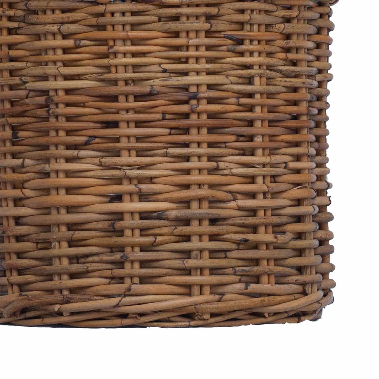 Flower Pot Basket with Storage 3 pcs Brown Kubu Rattan