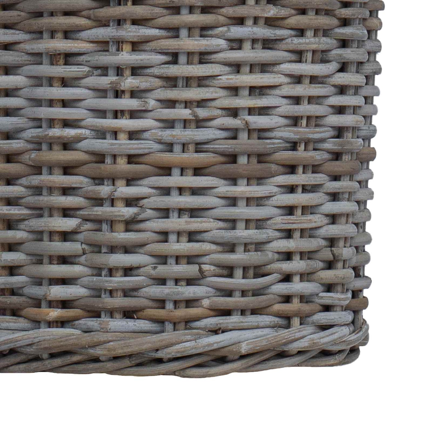 Flower Pot Basket with Storage 2 pcs Grey Kubu Rattan