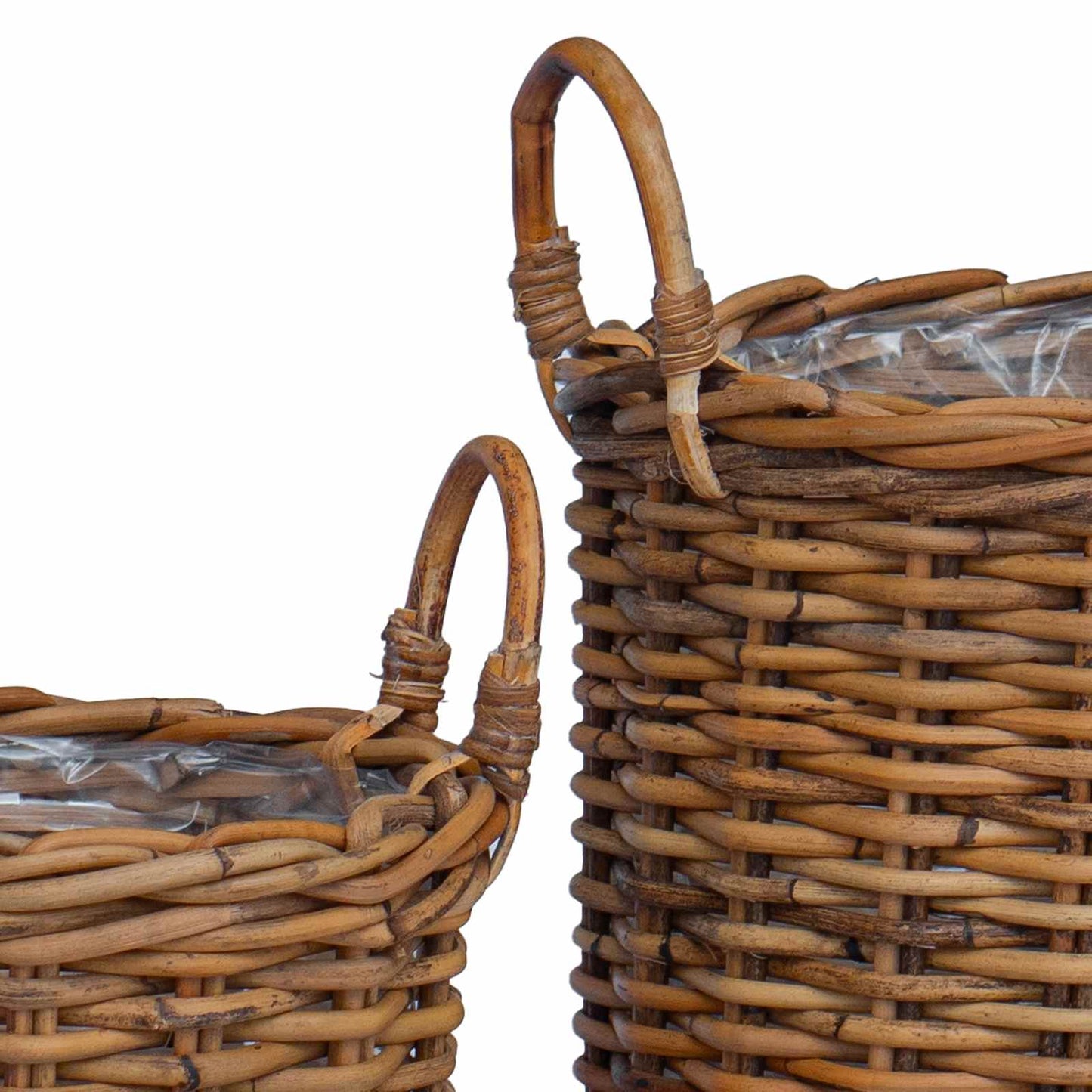 Flowerpot basket with storage 2 pcs Brown Kubu Rattan
