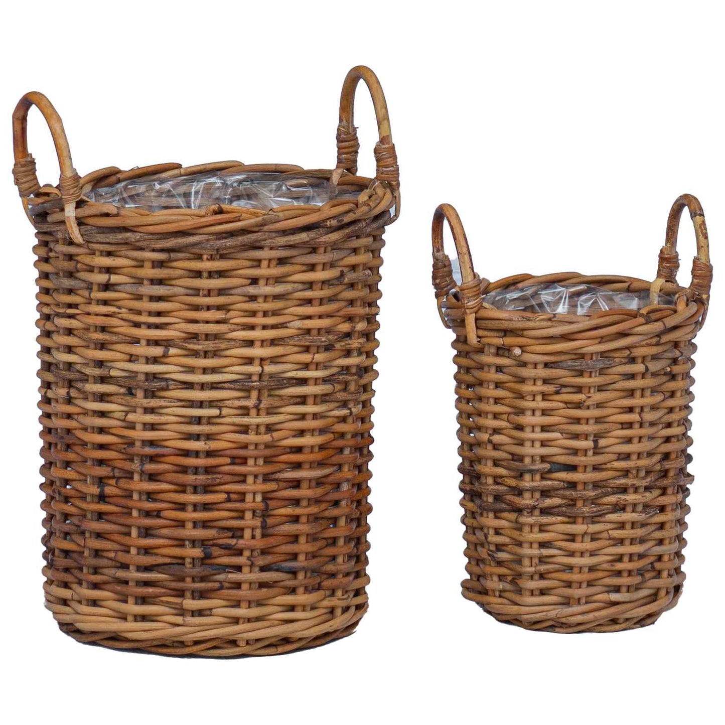 Flowerpot basket with storage 2 pcs Brown Kubu Rattan