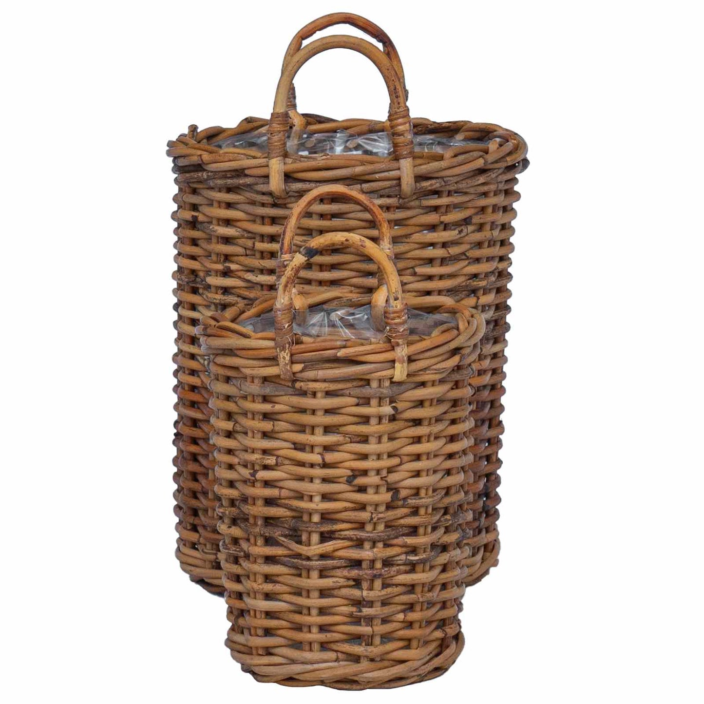 Flowerpot basket with storage 2 pcs Brown Kubu Rattan