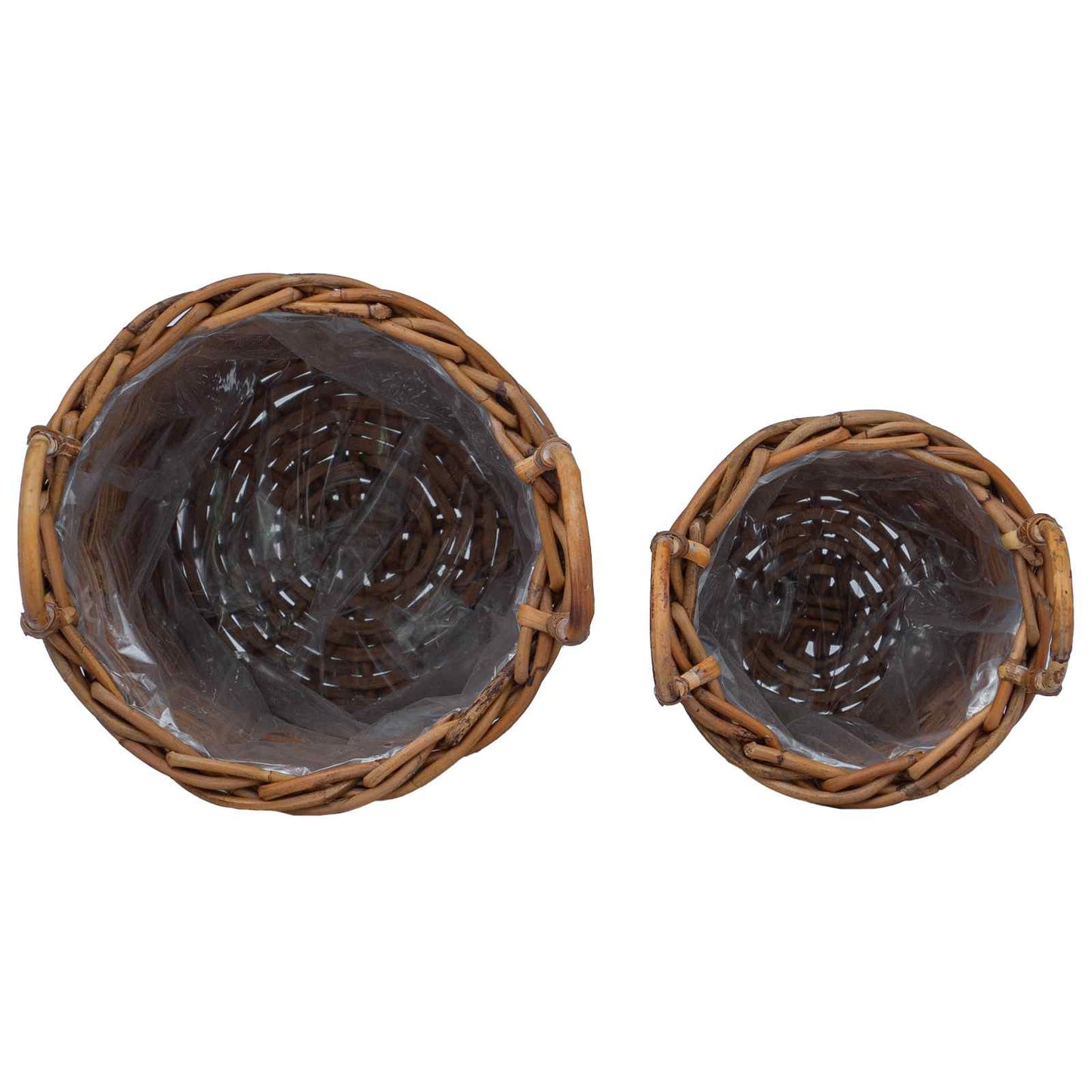 Flowerpot basket with storage 2 pcs Brown Kubu Rattan