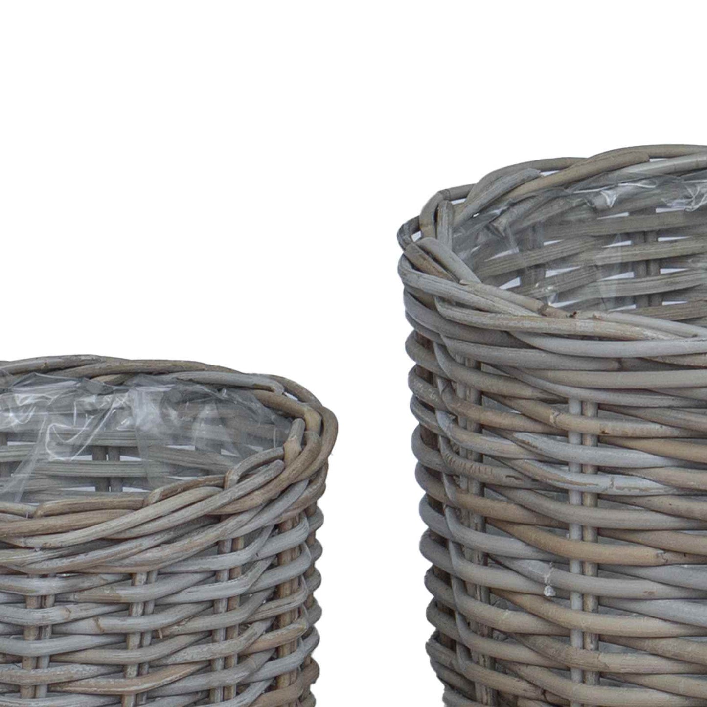 Blumentopf Korb mit Speicher 2 pcs Grau Kubu Rattan