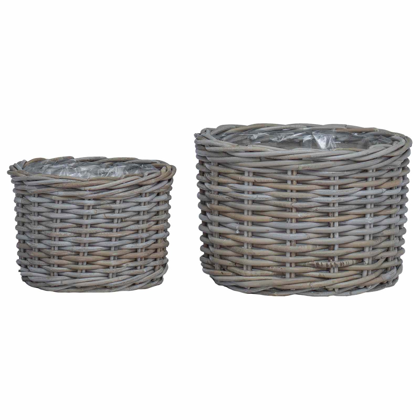 Blumentopf Korb mit Speicher 2 pcs Grau Kubu Rattan