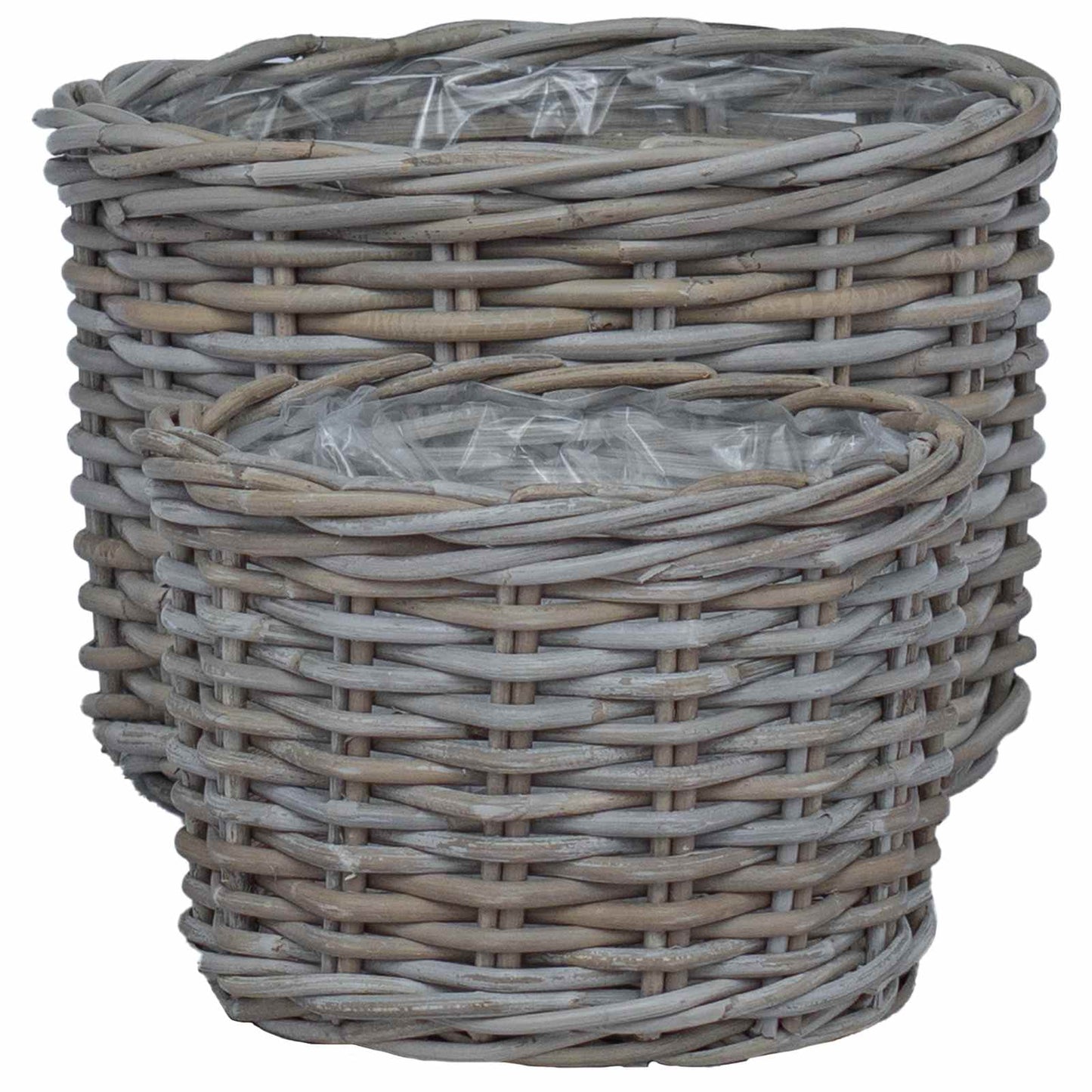 Blumentopf Korb mit Speicher 2 pcs Grau Kubu Rattan