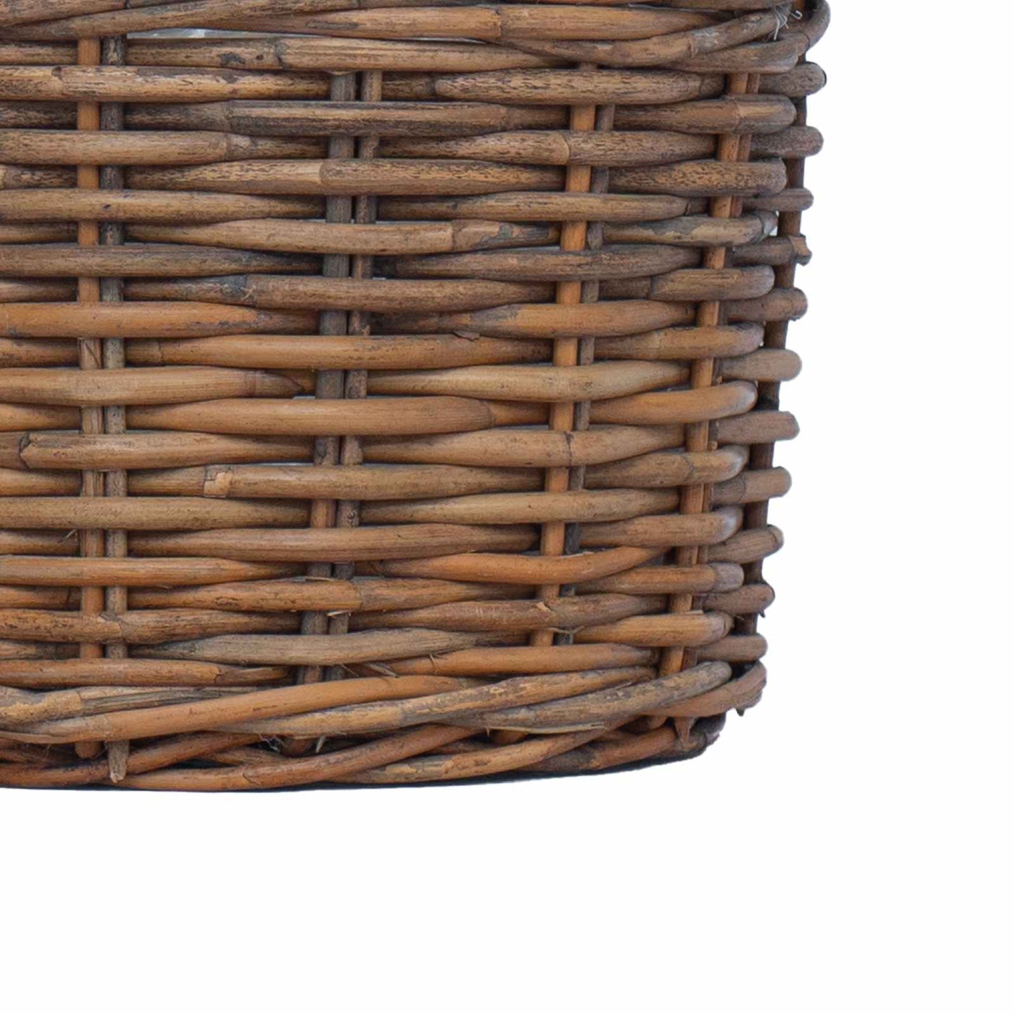 Flower Pot Basket with Storage 2 pcs Brown Kubu Rattan