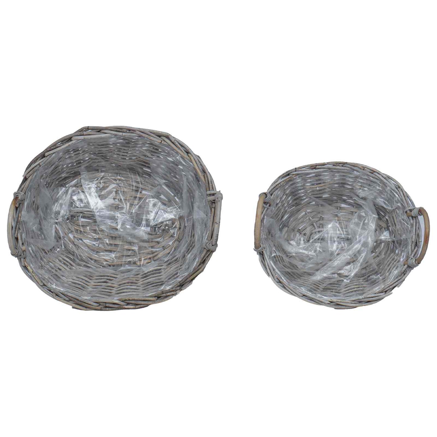 Panier cache-pot avec rangement 2 pcs gris Lacak Rotin