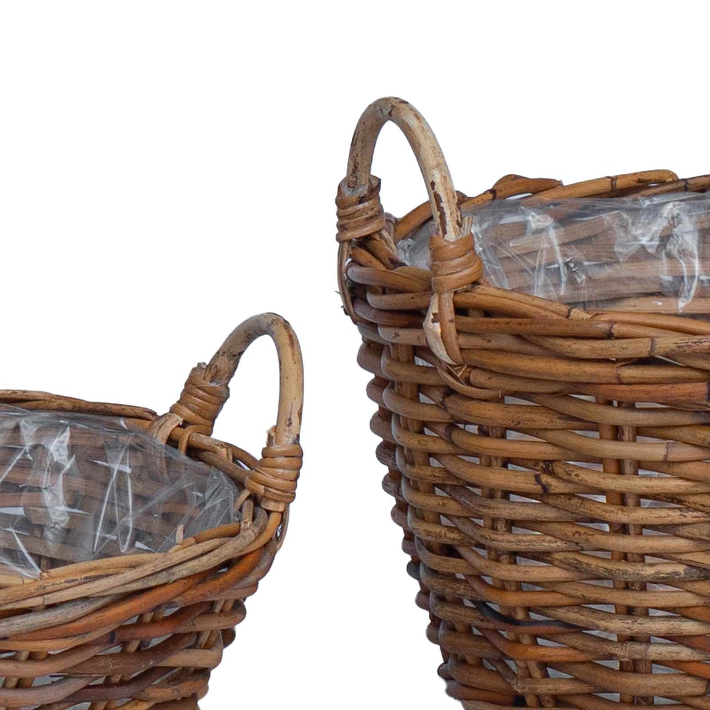 Blumentopfkorb mit Speicher 2 pcs Braun Lacak Rattan