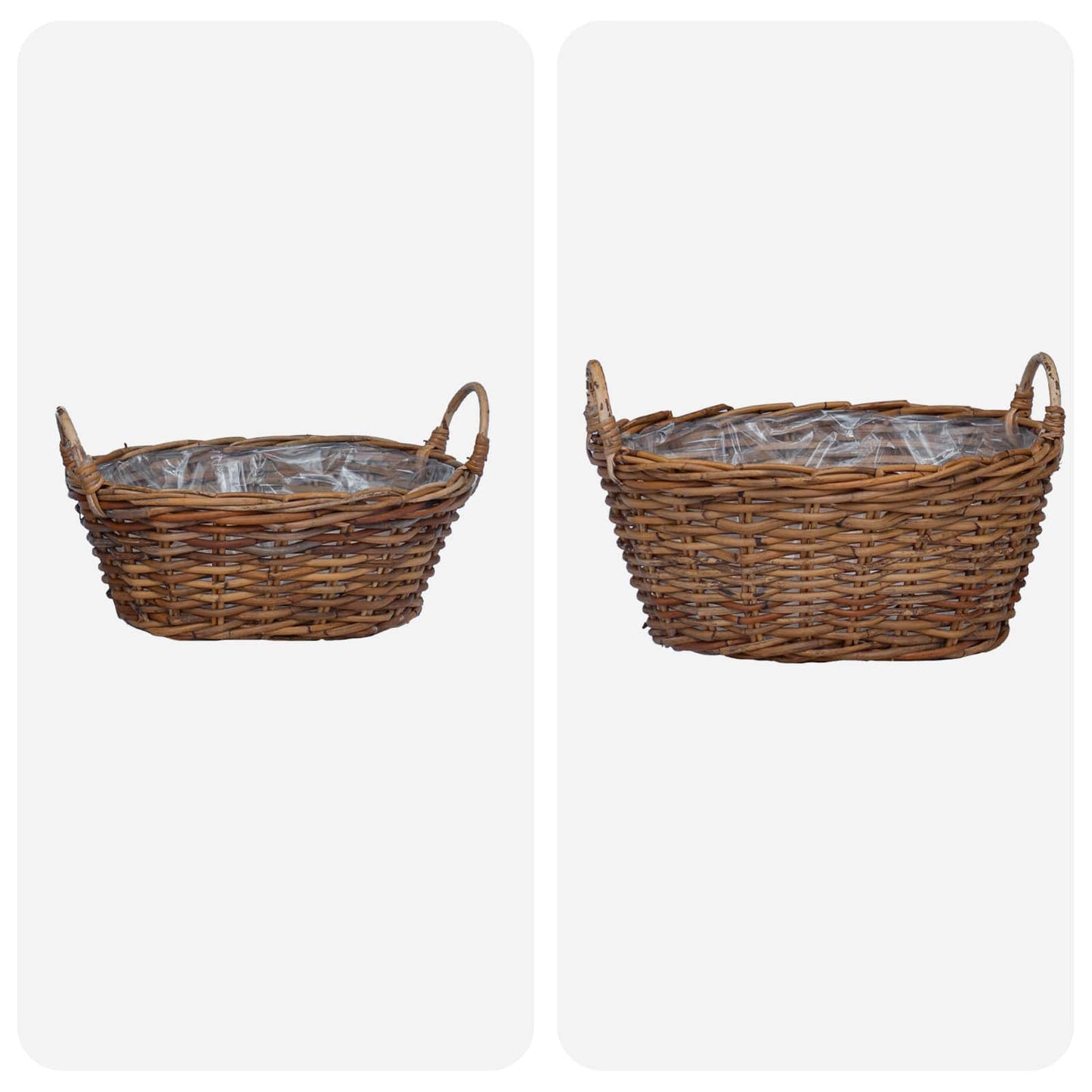 Blumentopfkorb mit Speicher 2 pcs Braun Lacak Rattan