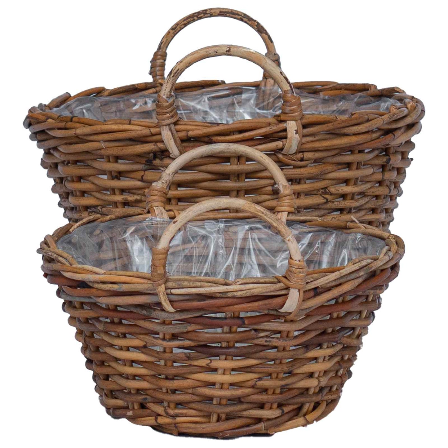 Blumentopfkorb mit Speicher 2 pcs Braun Lacak Rattan
