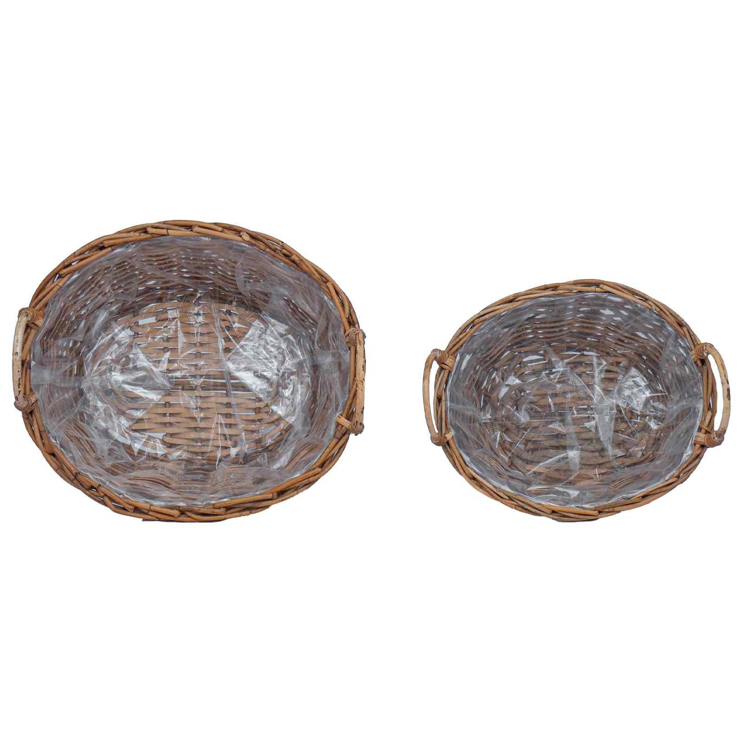 Blumentopfkorb mit Speicher 2 pcs Braun Lacak Rattan