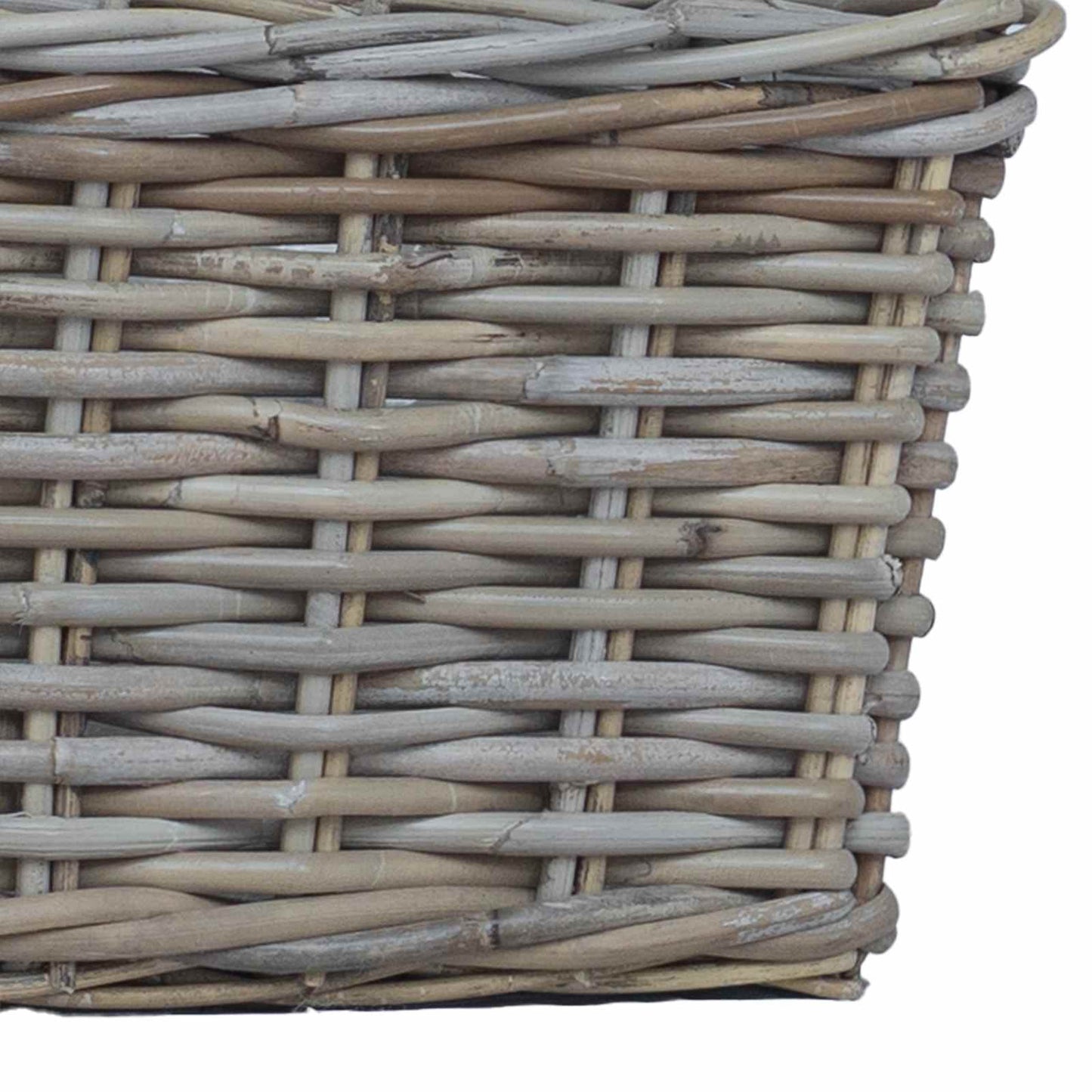 Flowerpot Basket with Storage 3 pcs Grey Kubu Rattan