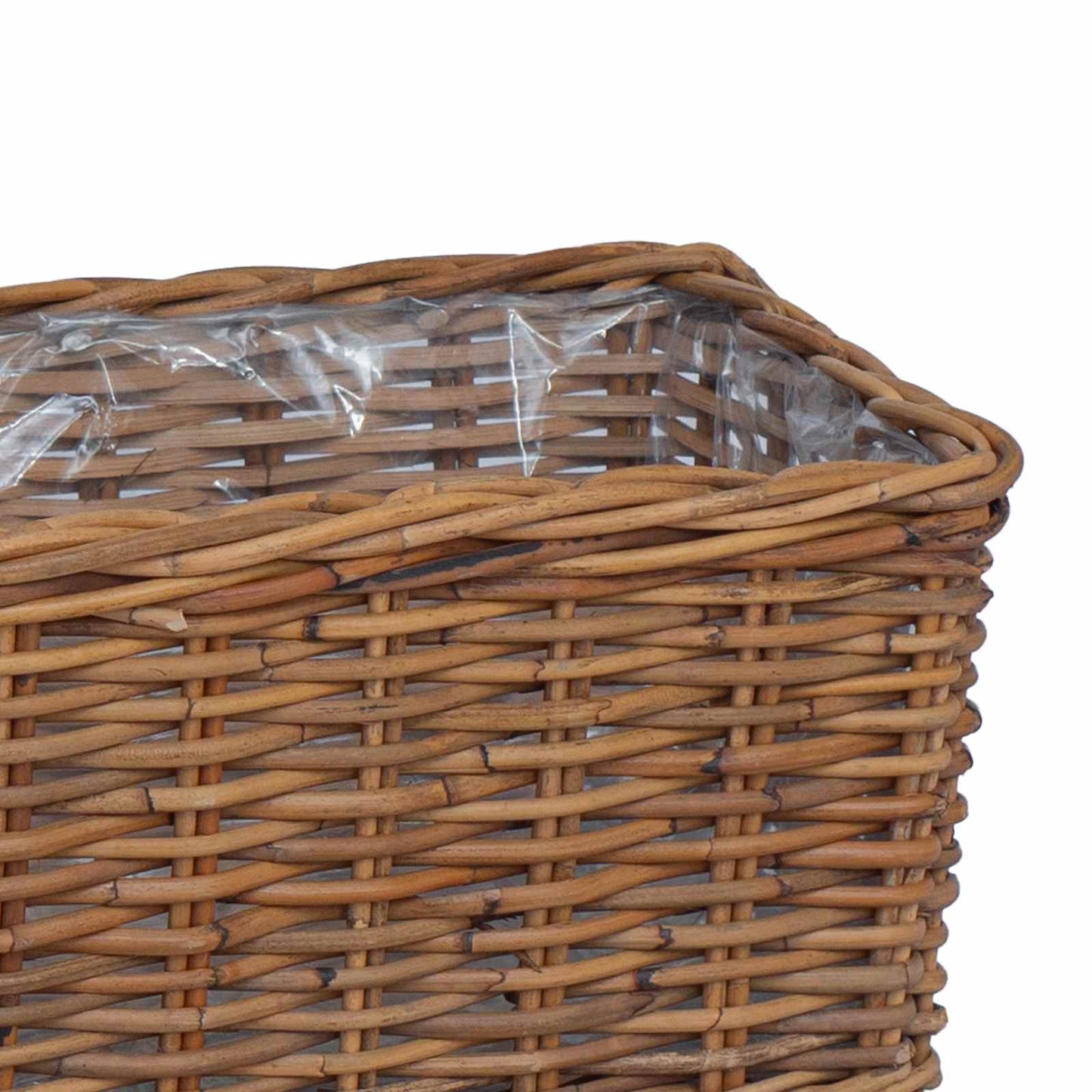 Flowerpot Basket with Storage 3 pcs Brown Kubu Rattan