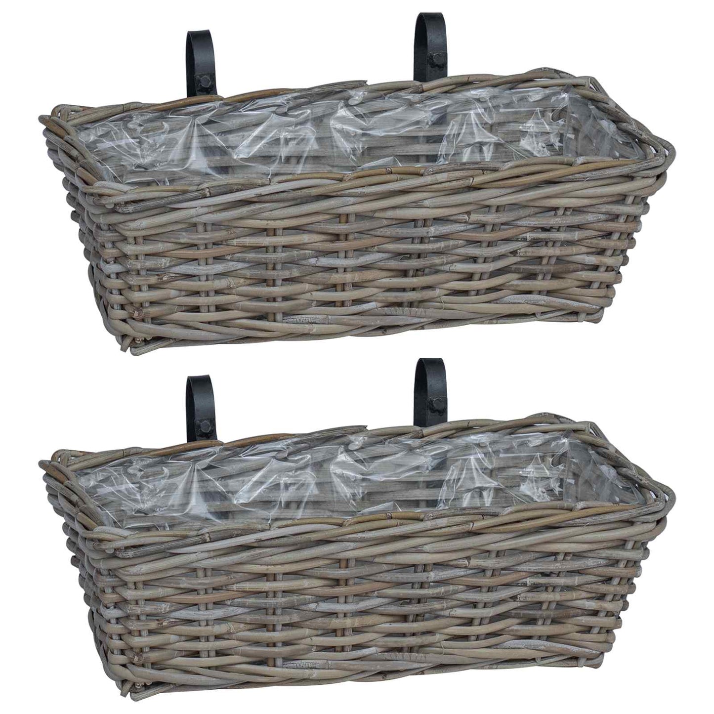 Panier jardinière suspendue 2 pcs Gris 48 x 22 x 15 cm