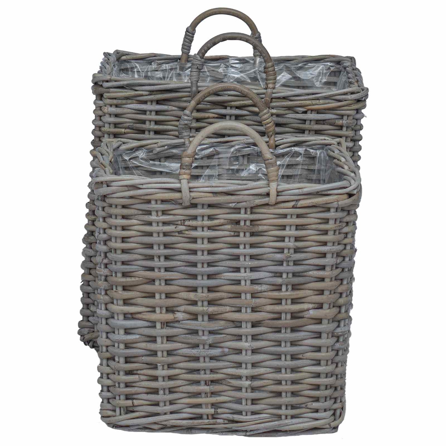 Pflanzer Korb mit Speicher 2 pcs Grau Lacak Rattan