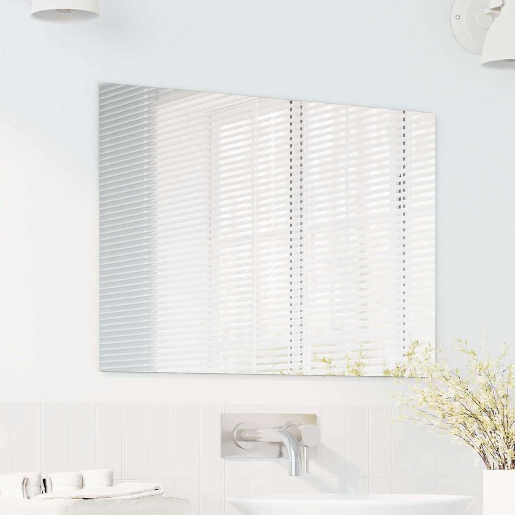 Rectangular Wall Mirror 70 x 50 cm Tempered Glass