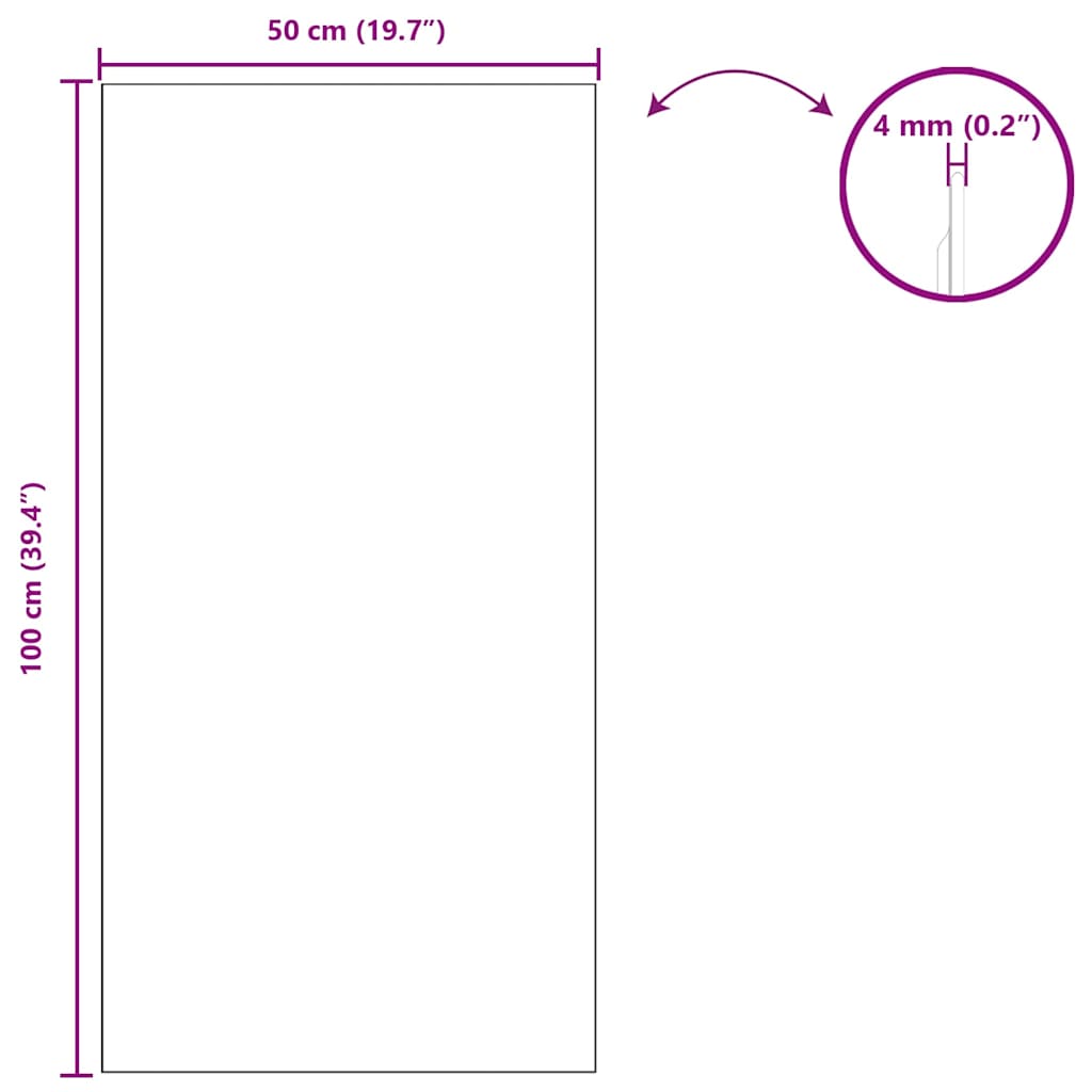 Wandspiegel Rechtwinklig 50 x 100 cm Gehärtetes Glas