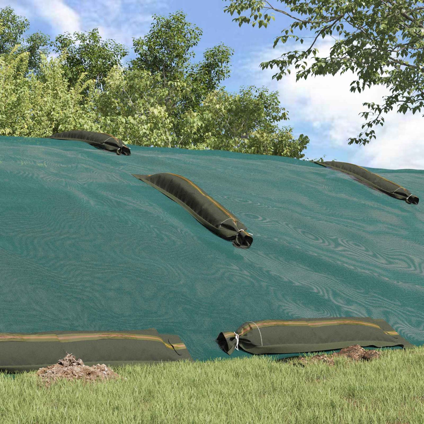 Sandsäcke 25 pcs Grün 120 x 27 cm HDPE