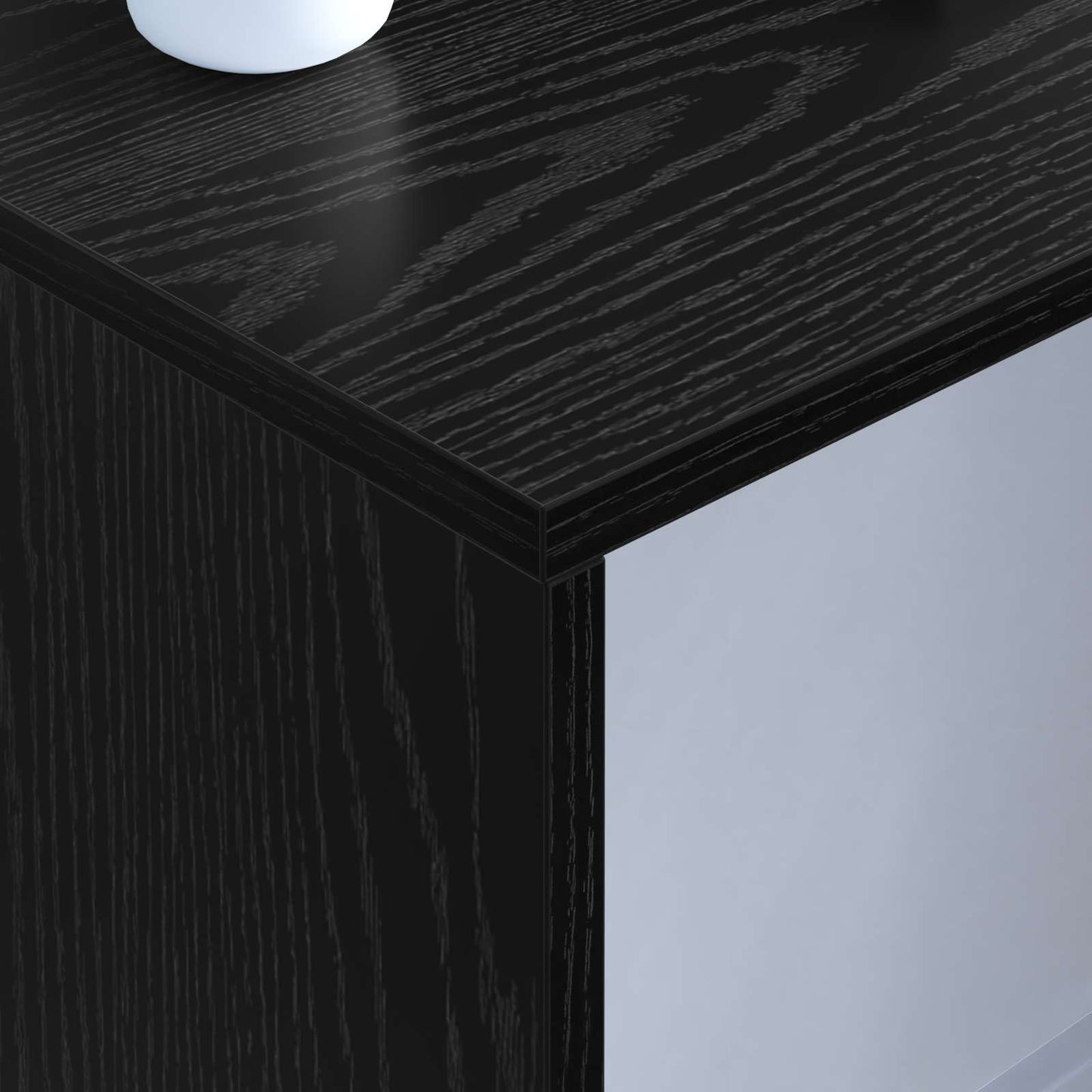 Table murale noire aspect chêne 100 x 45 x 30 cm en bois reconstitué
