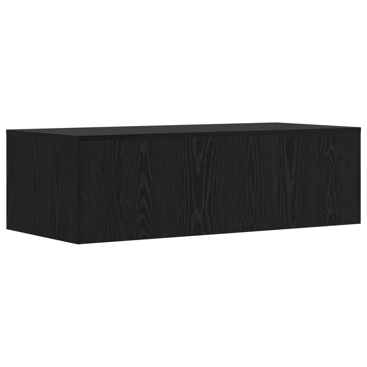 Table murale noire aspect chêne 100 x 45 x 30 cm en bois reconstitué