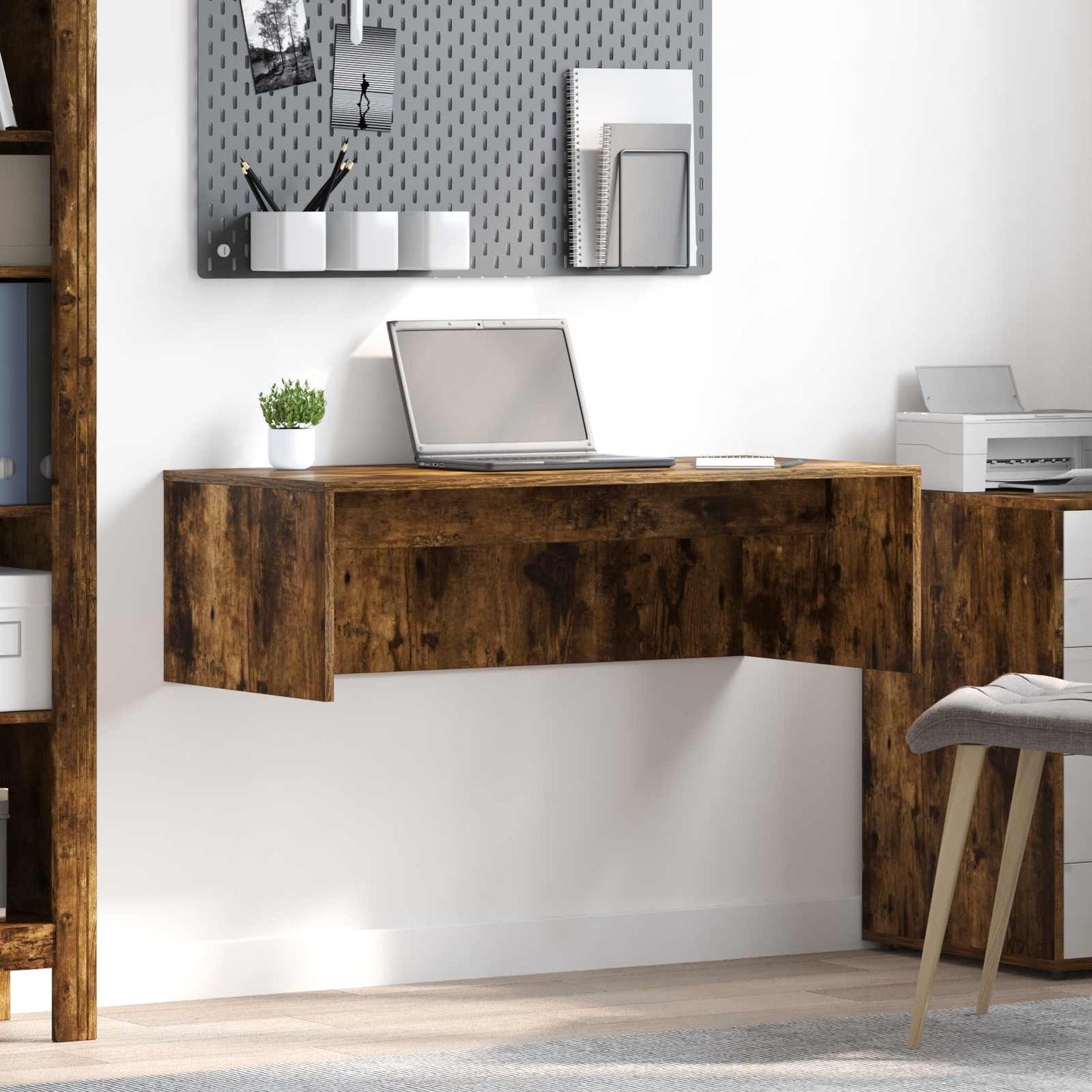 Wall-mounted Table Smoked Oak 100 x 45 x 30 cm Wood-based Material