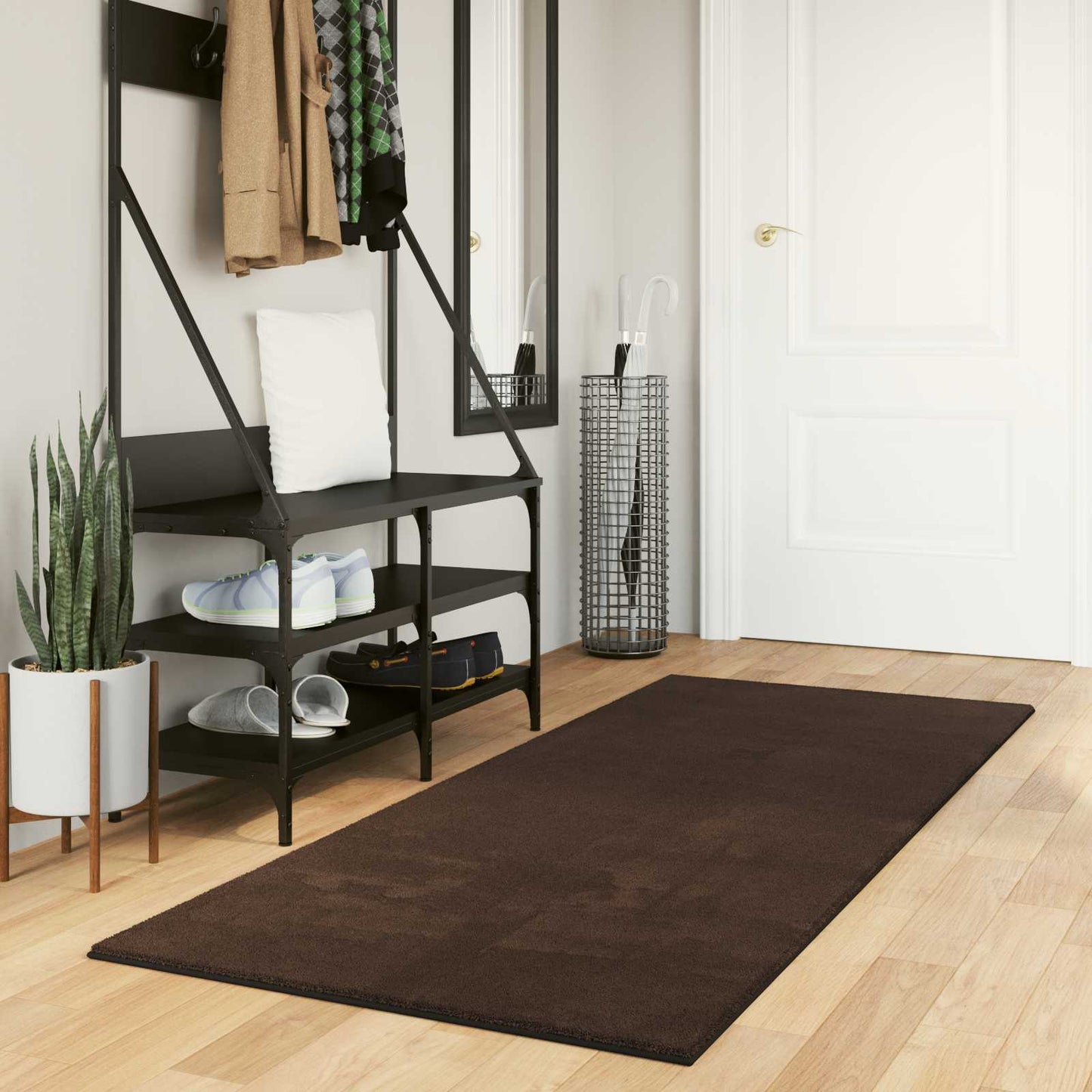 Area Rugs Rectangular HUARTE Brown 200 x 80 cm