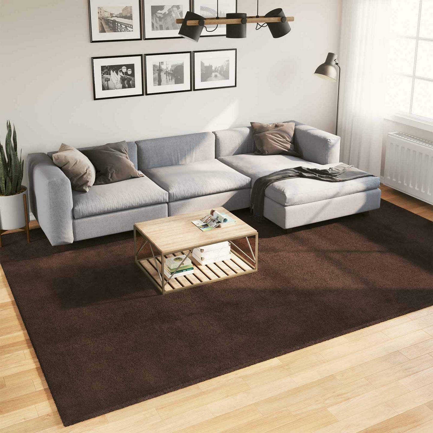 Area Rugs HUARTE Brown 340 x 240 cm Polyester