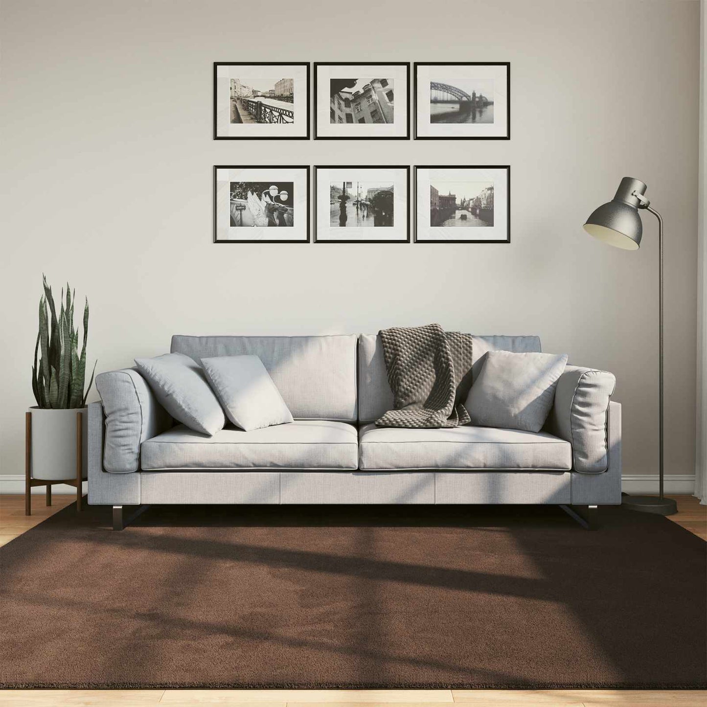 Tapis Carré HUARTE Marron 200 x 200 cm