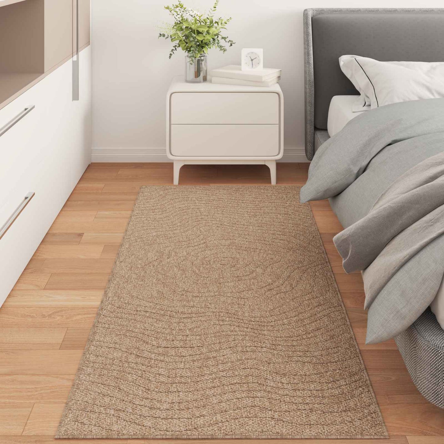 Bereichsteppiche Moiré HUARTE Natur 200 x 80 cm Polyester