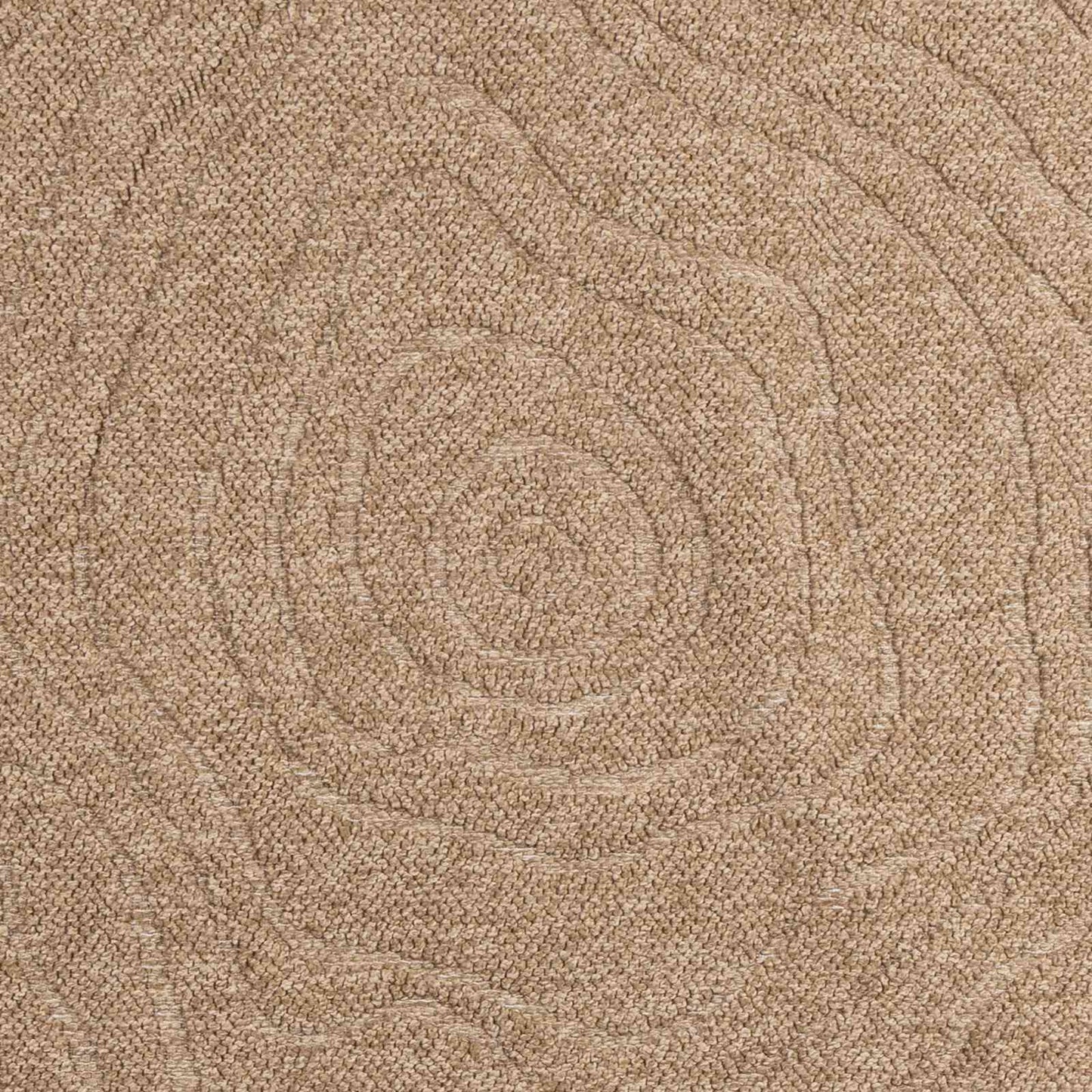 Area Rugs Round Moiré HUARTE Natural Ø 200 CM Polyester