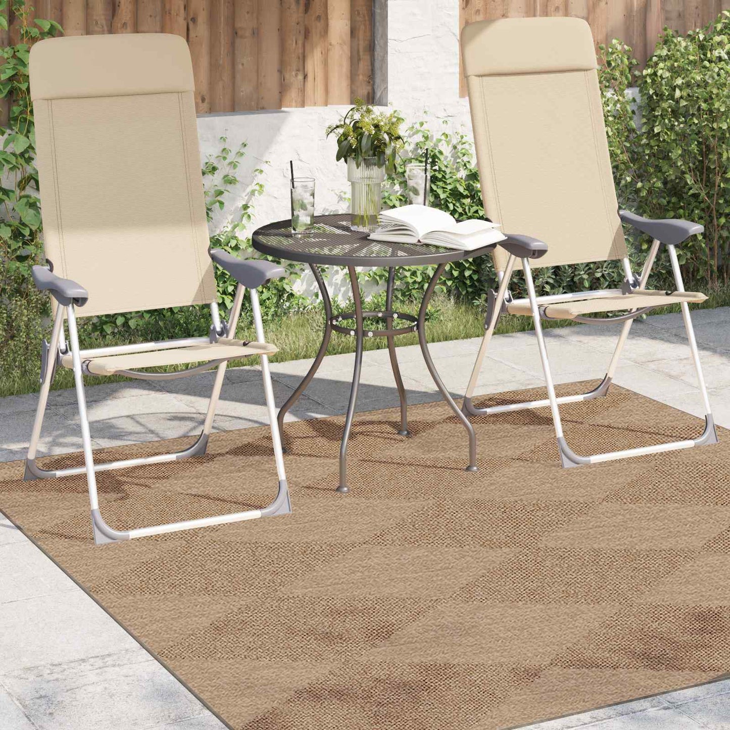 Tapis de surface carré HUARTE Naturel 120 x 120 cm