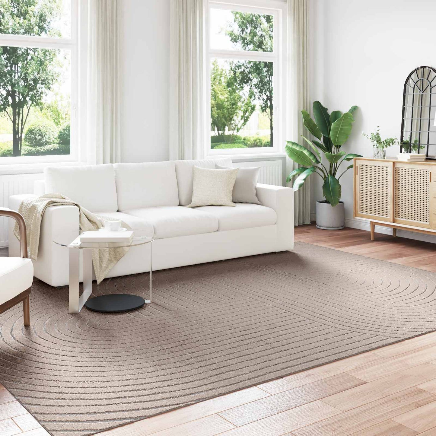 HUARTE Beige Area Rugs 280 x 200 cm Polyester