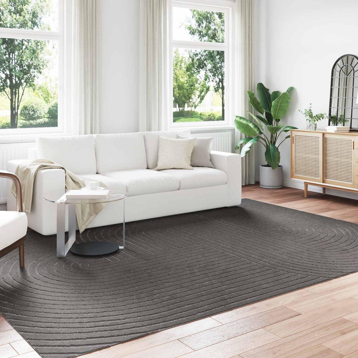 Bereichsteppiche HUARTE Anthrazit 280 x 200 cm Polyester