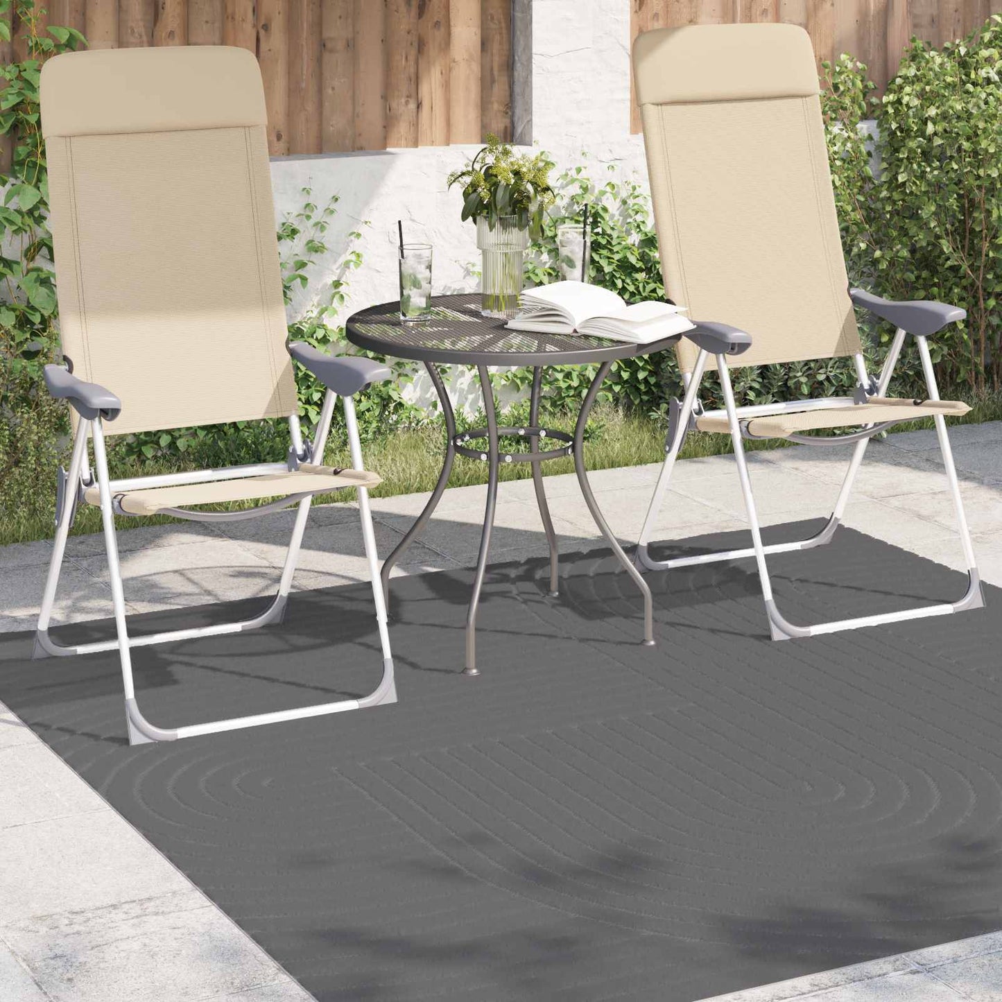 Bereichsteppiche HUARTE Anthrazit 120 x 120 cm Polyester