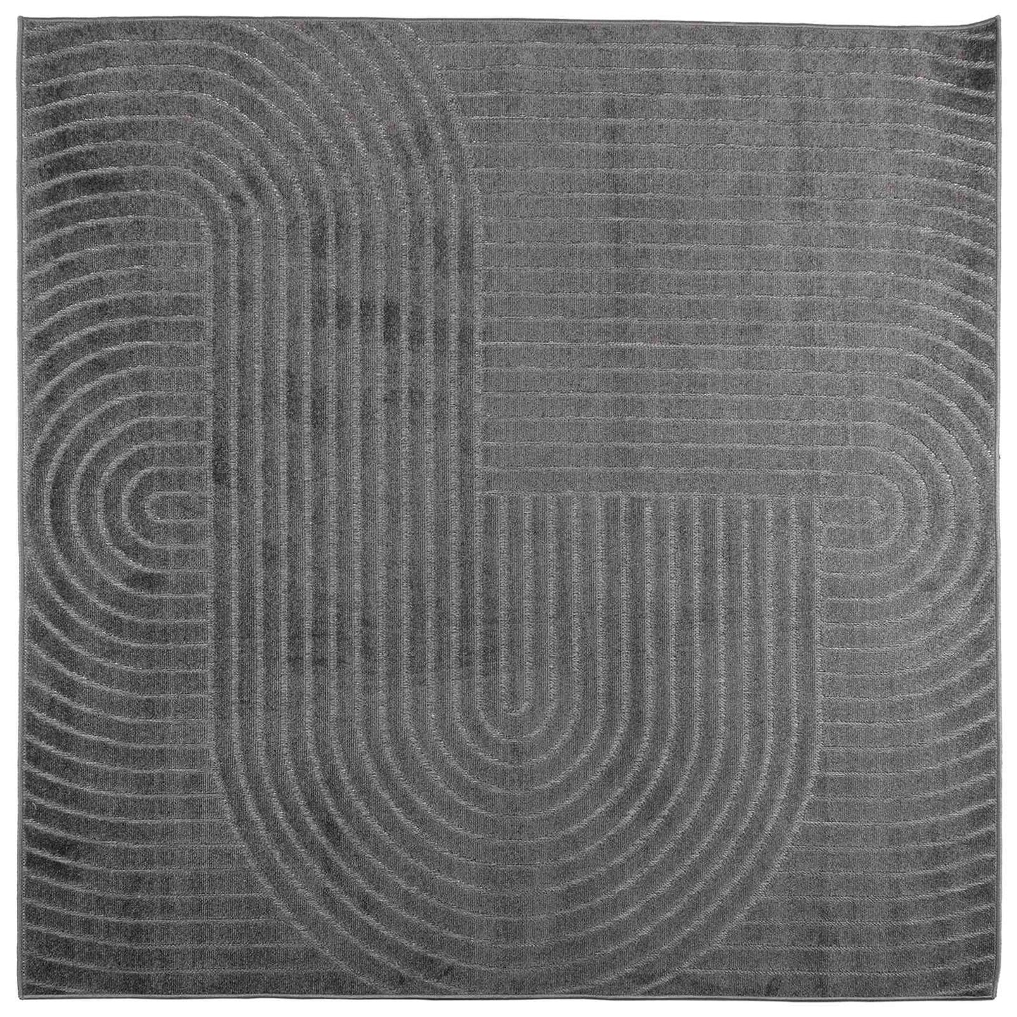 Bereichsteppiche HUARTE Anthrazit 120 x 120 cm Polyester
