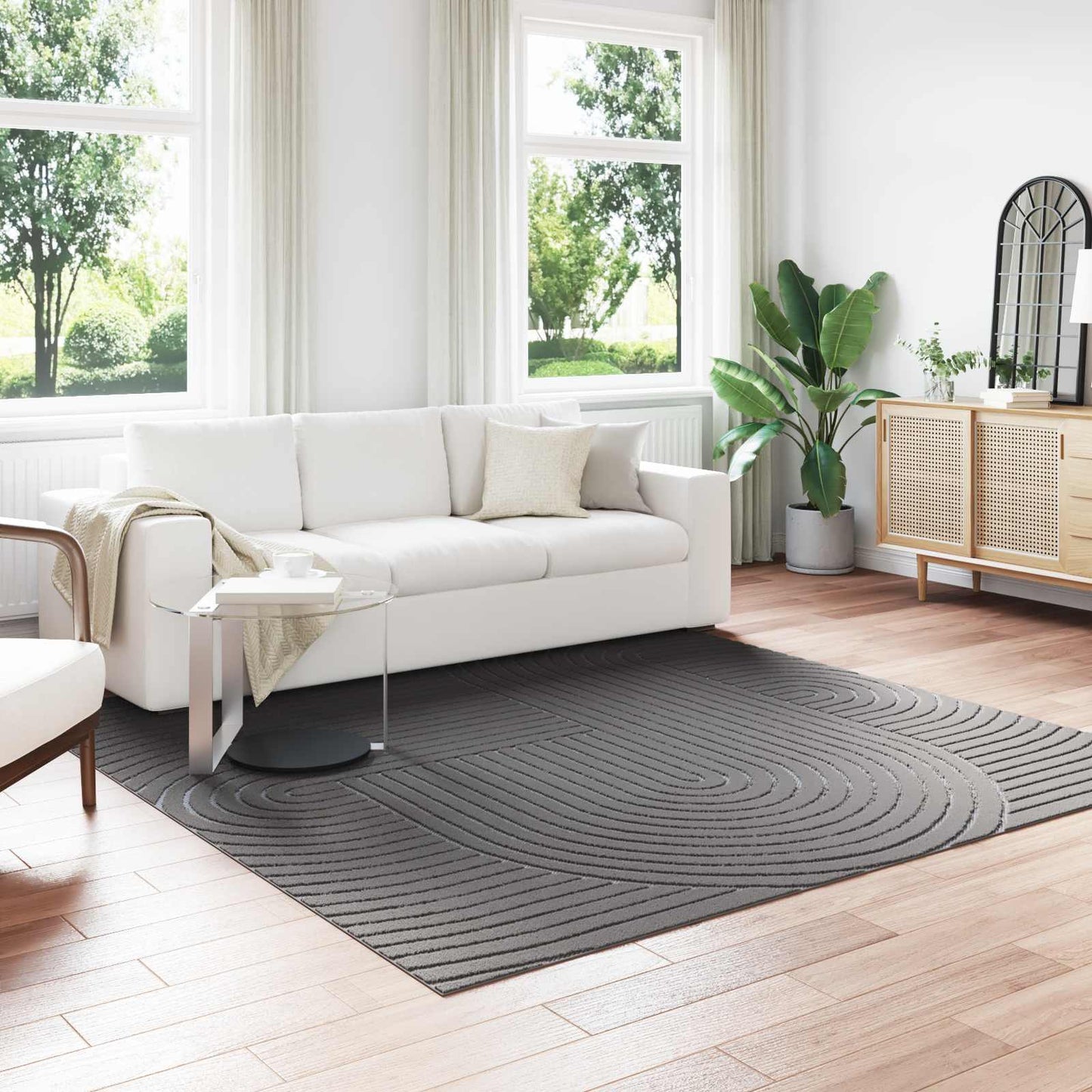Bereichsteppiche HUARTE Anthrazit 240 x 240 cm Polyester