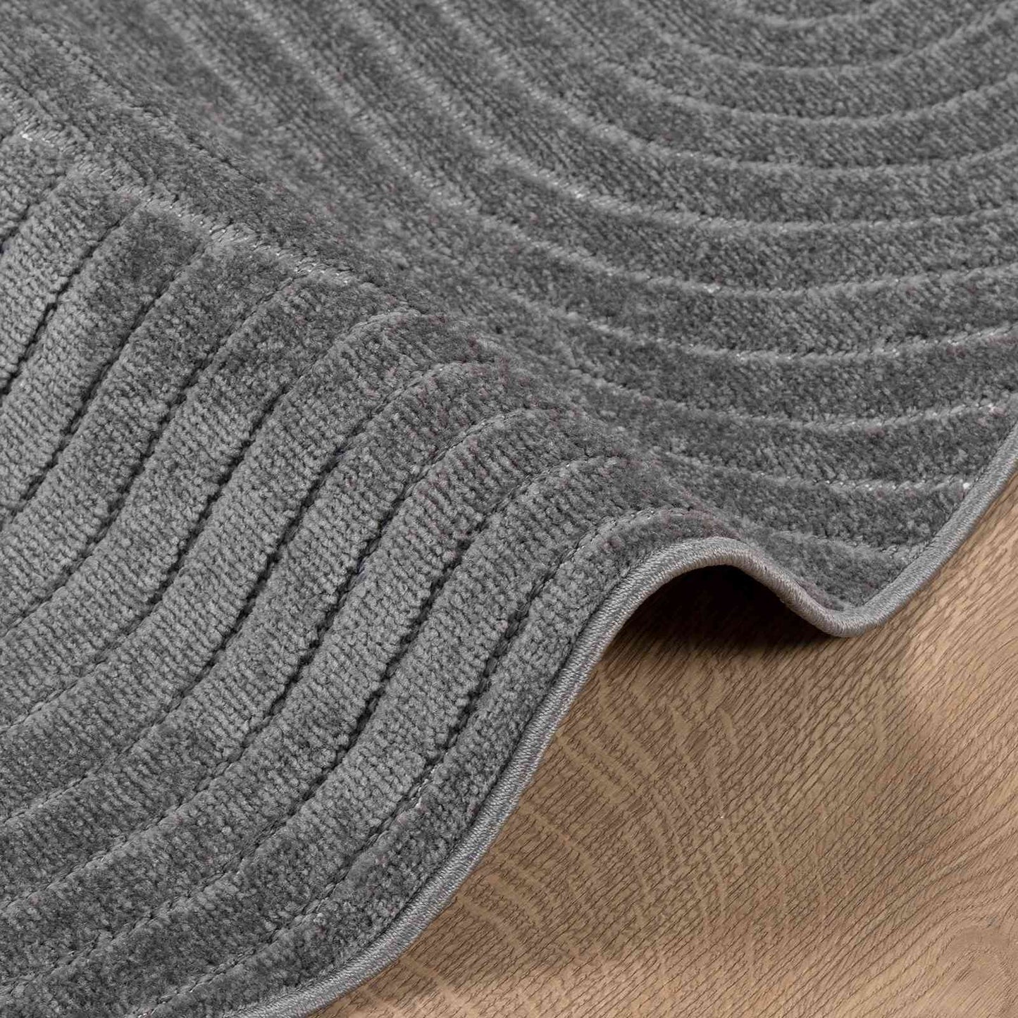 Tapis Ronds HUARTE Anthracite Ø 120 CM Polyester
