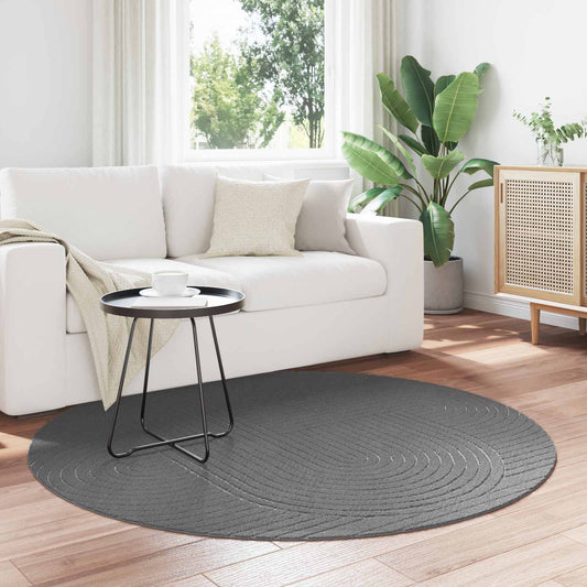 Bereichsteppiche Rund HUARTE Anthrazit Ø 120 CM Polyester