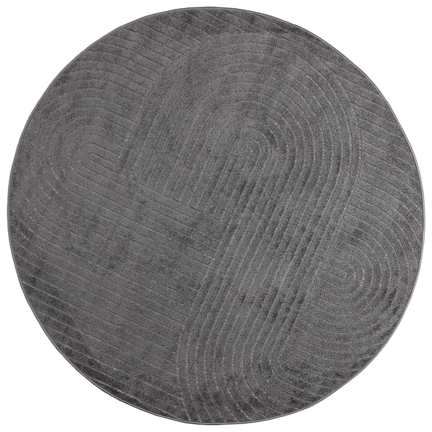 Tapis Ronds HUARTE Anthracite Ø 120 CM Polyester