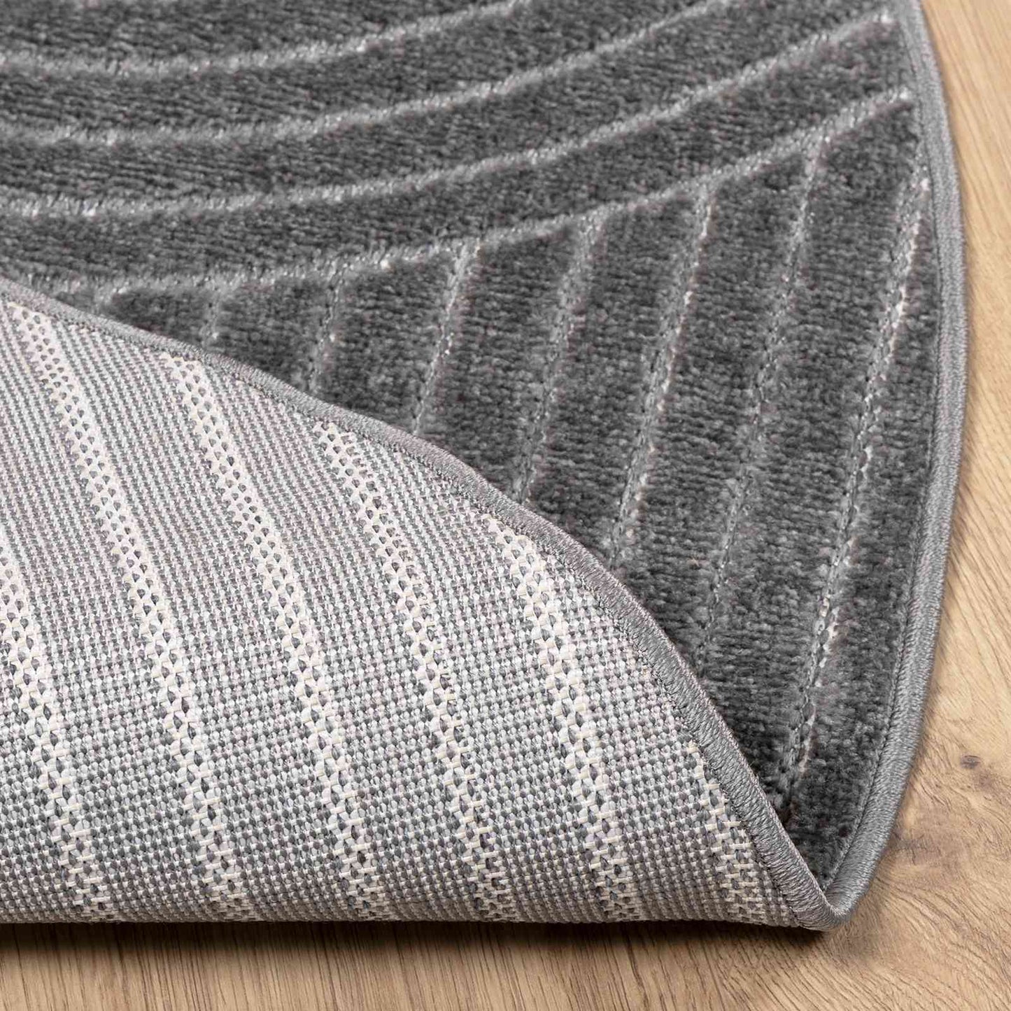 Bereichsteppiche Rund HUARTE Anthrazit Ø 160 CM Polyester