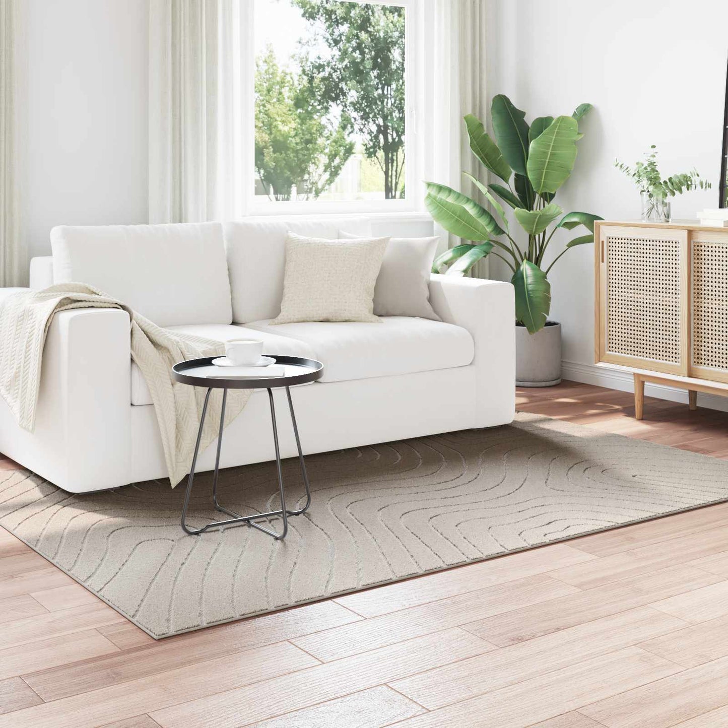 Bereichsteppiche HUARTE Creme 200 x 140 cm Polyester